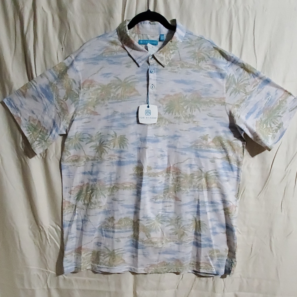 Tori Richard Blue Label White Dress Polo Shirt